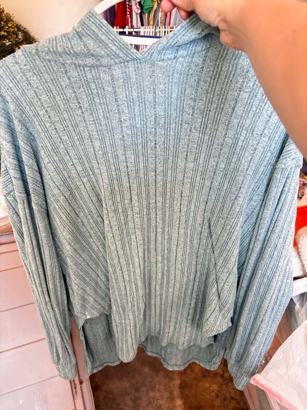 SHEIN Ribbed Knit Hoodie and Pants Lounge Set Size XL